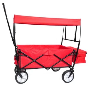 Unbranded 45.27"Hx49.2"Wx22"D Fabric Outdoor Folding Utility Wagon Garden Cart - Picture 1 of 4
