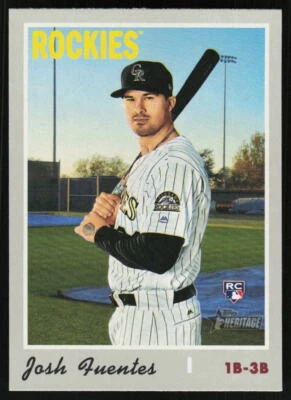 2019 Topps Heritage Josh Fuentes #647 BASEBALL Rookie Colorado Rockies RC - Image 1 of 2