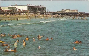 Cartolina d'epoca New Jersey cromata Ocean City balneazione blu atlantico - Foto 1 di 2