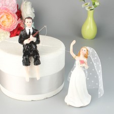 Funny Resin Groom Catches the Bride Figurine Cake Stand Topper