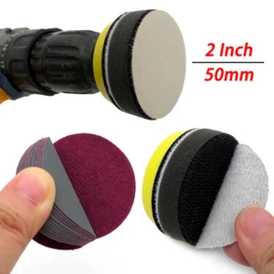 50 mm Trocken und Nass Schleifscheibe 2 Zoll Schleifpapier Klett Pad 60 - 10000 Körnung - Bild 1 von 8