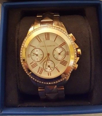 Vince Camuto Feminino VC5156 Rosegold Swarovski Cristal Pirâmide Stud Relógio Novo Na Caixa - Imagem 1 de 4