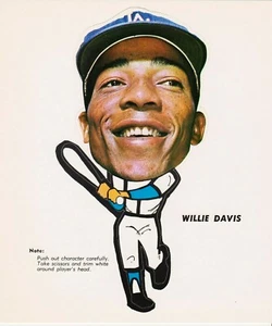 WILLIE DAVIS 1963 L.A. DODGERS PIN-UPS 7 1/4 BY 8 1/2 NM-MT, READY FOR GRADING - Picture 1 of 2