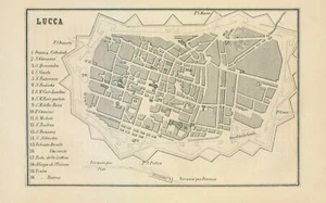 Mapa histórico - Lucca Italia - Castro 1870 36,84 x 23 - Arte de pared vintage - Imagen 1 de 20
