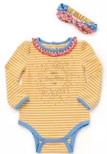 Matilda Jane HELLO BODY + Stirnband 18-24 Rüschen funkelnde Punkte Baby Mädchen Neu mit Etikett - Bild 1 von 2