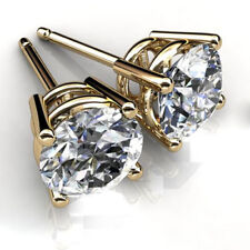 3.00 Ct Round Cut Solitaire Diamond Earring 14K Solid Yellow Gold Stud Earrings