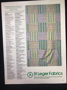 St Lever Fabrics - Worlds End Lots Rd History - Original Press Cutting 1984 - Picture 1 of 1