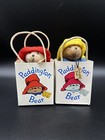 Paddington Mini Bear 1987 in Gift Bag Jointed Limbs Vintage Eden Toys Set Of 2