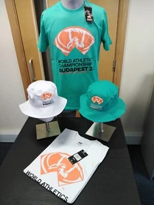 WORLD ATHLETICS CHAMPIONSHIP 4PC BUNDLE 2 X T-SHIRTS SIZE 2XL AND 2 X SUN HATS - Picture 1 of 11