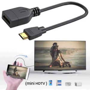 Mini HDMI Male to HDMI Female Converter Adapter Cable Cord 15cm Black - Picture 1 of 7