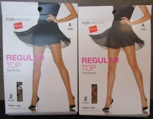 4 Pairs Hanes Style Essentials Regular Top Pantyhose Nude Size A - NEW NIP - Picture 1 of 4