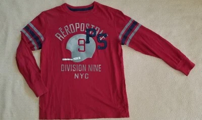 AEROPOSTALE Long Sleeve Shirt Top boys Sz 10 Red 100% Cotton - Image 1 of 4
