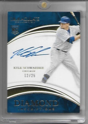 Kyle Schwarber 2016 Immaculate DIAMOND INSCRIPTION RC Auto JSY # Autograph 12/25 - Image 1 of 2