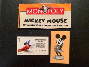 Monopoly Mickey Mouse SORCERER'S APPRENTICE FANTASIA Card 75 Anniversary 2004 - Picture 1 of 3
