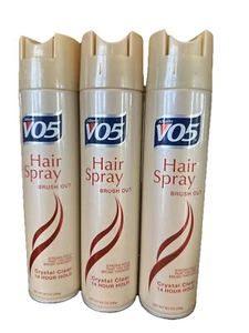X3 VO5 Brush Out Crystal Clear 14 Hour Hair Spray Aerosol Old Style Can Lot Of 3 - Picture 1 of 2