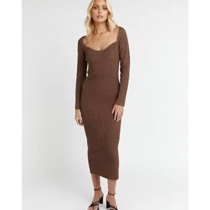 DISSH Size 8 - Paces Chocolate Brown Knit Dress - Picture 1 of 4