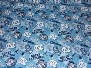 UNC Tar Heels University of North Carolina 1178 Blue Durable Cotton Fabric - Picture 1 of 1