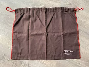 Coach dunkelbraun mit rotem Kordelzug Handtasche Staubbeutel Set (16”X 12” & 13” X 11”) - Bild 1 von 4