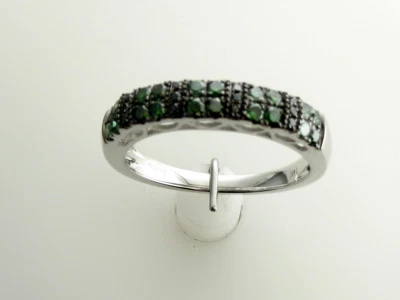 Anillo LeVian Oro Blanco 14K Diamante Negro Verde 0.46 cts Talla 6.5 Foto 1 de 4
