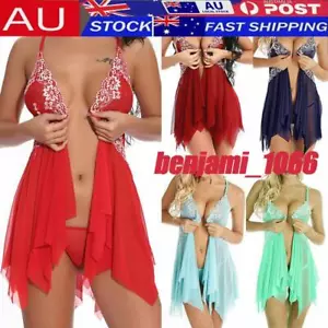 Women Sexy Lace Bodysuit Lingerie Nightdress Nightie G-String Sleepwear Babydoll - Picture 1 of 18