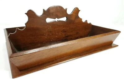 Antique Federal Period Solid Walnut Knife Box Bird Head Decoration - Image 1 of 4