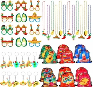 48 Pieces Fiesta Mexican Cinco De Mayo Party Favors Set Include Mexican Keych... - Picture 1 of 7