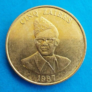 Zaïre 5 Zaires 1987 Mobutu, Km 14 UNC - Picture 1 of 2