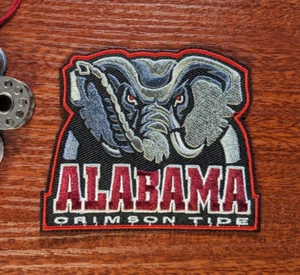 University of Alabama Crimson Tide Patch Roll Tide Embroidered Iron On 3x3.5" - Picture 1 of 3