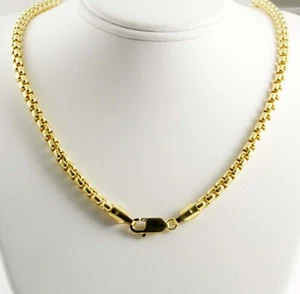 13.20 gm 14k Gold Yellow Men's Women's Hollow Box Chain Necklace 22" 3.5 mm - Bild 1 von 4