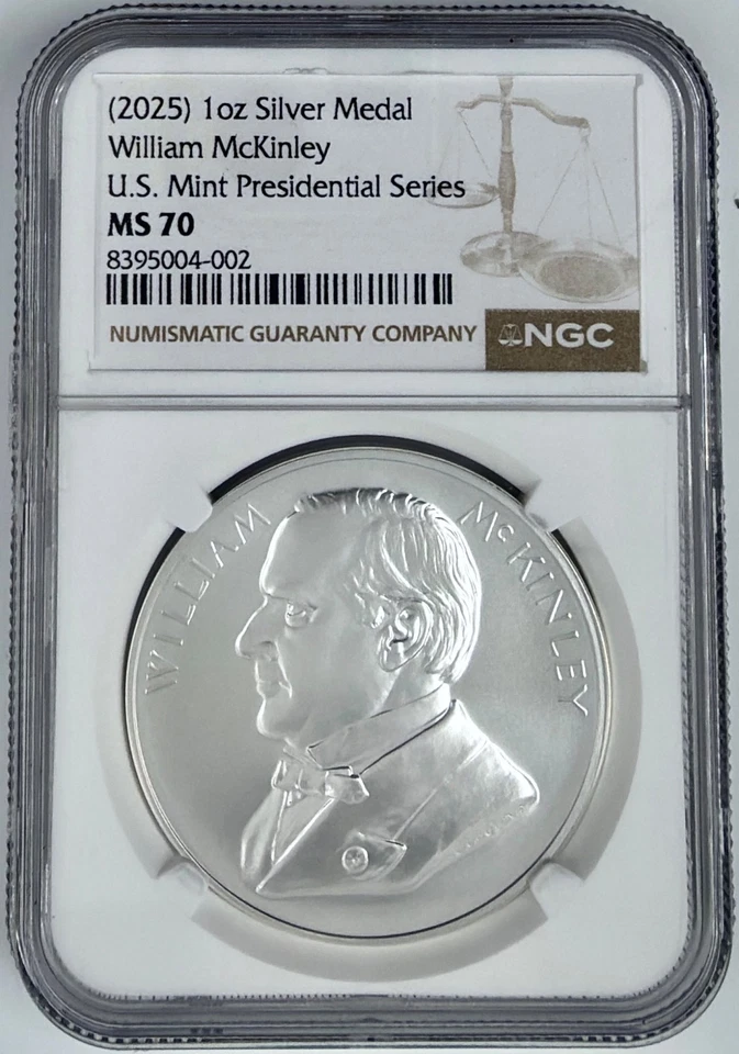 (2025) Silver Medal William McKinley US Mint Presidential Series NGC MS 70 1 Oz - Image 1 of 2