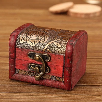 Antique Style Wooden Box with Multiple Compartments for Jewelry Storage - Image 1 of 4