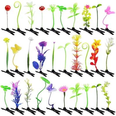30 Pcs Bean Sprout Hair Clips,  Mixed Style Plant Hairpins Flower Hair Clip Litt - Image 1 of 4