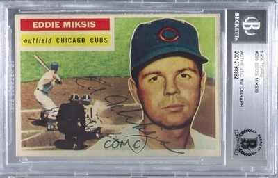 BAS 1956 Topps Eddie Miksis #285 BGS Authentic Auto - Image 1 of 2