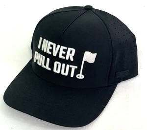 Bogey Bros I Never Pull Out Snapback Men's Golf Hat NEW Black White - Picture 1 of 4