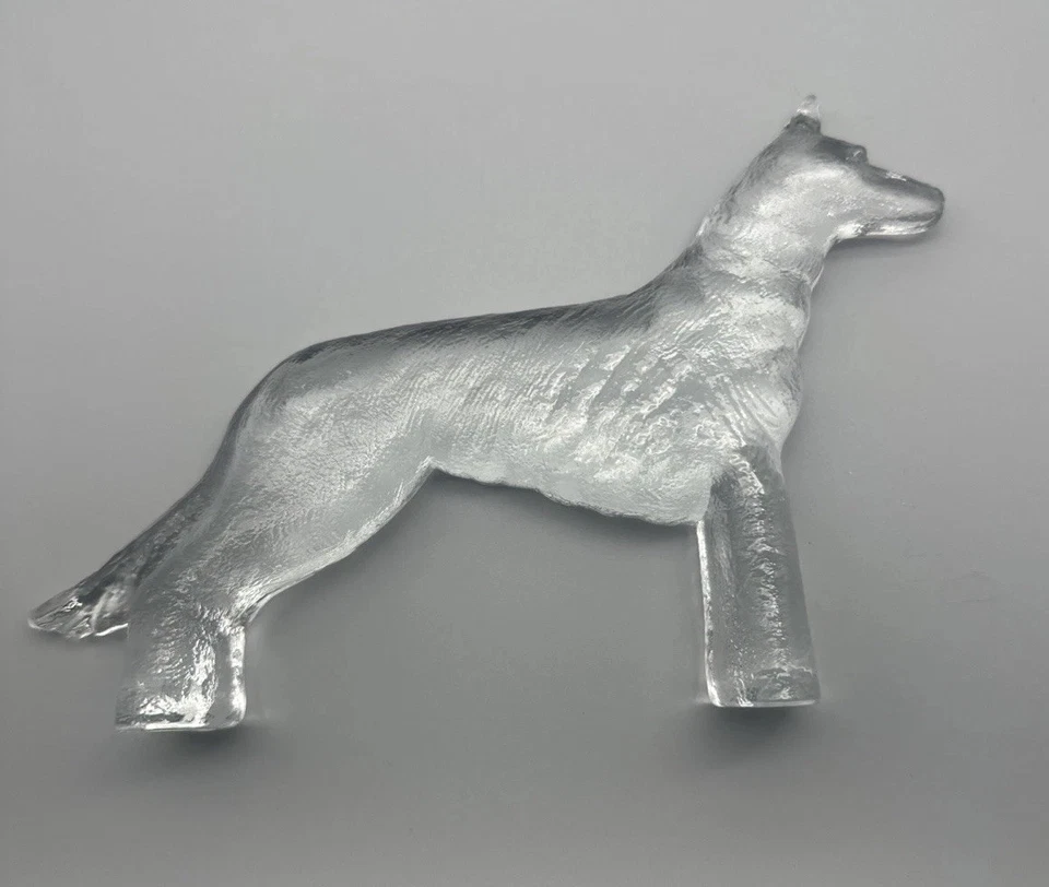 Pastor Alemán Kosta Boda Bertil Vallien Zoo Serie Escandinavo Vidrio Pesado Foto 1 de 1