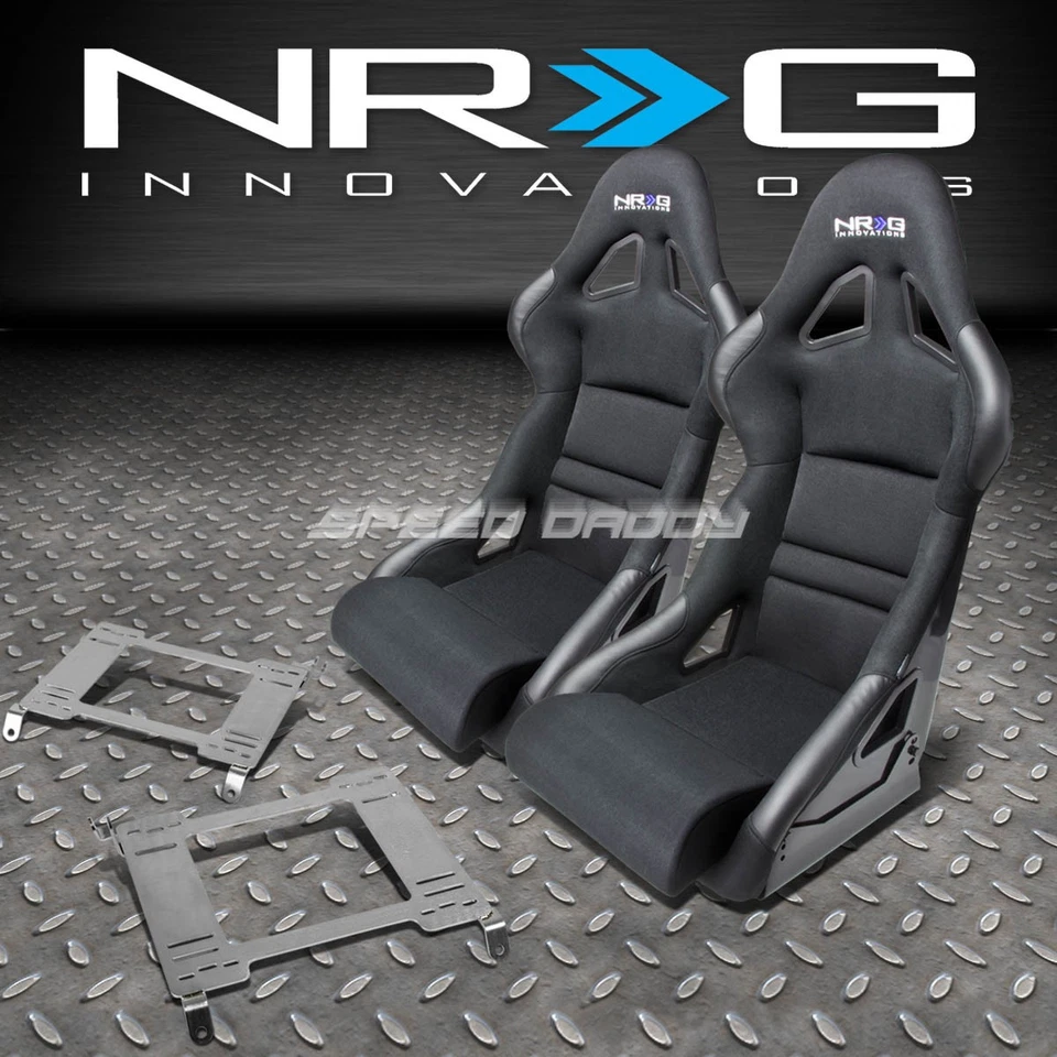 NRG DEEP BUCKET RACING SEATS+CUSHION+STAINLESS STEEL BRACKET FOR 98-02 ACCORD CG - Imagem 1 de 4