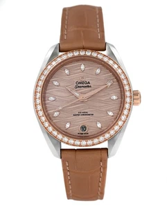 Omega Aqua Terra 220.28.34.20.59.001 Diamanten 18k Gold Datum 34mm Lady Automatik - Bild 1 von 16