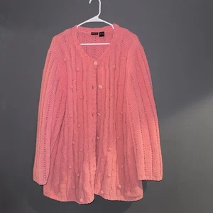North Crest rosa Chenille Strick Cardigan Größe 4X - Bild 1 von 7