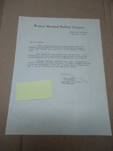Western Maryland Railway Co HAGERSTOWN MD 1961 Briefkopf - Bild 1 von 1
