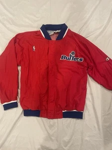 Washington Bullets Champion Red and Blue Nylon Full Zip Bomber Jacket Small Mens - Picture 1 of 4