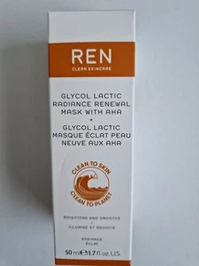 REN Glycol Lactic Radiance Renewal Mask with AHA 50ml Full Size rrp £42 New - Picture 1 of 6