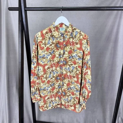 Camisa Laura Ashley Vintage Floral Paisley Abotonada Viscosa Talla UK 14 US 10 Foto 1 de 4