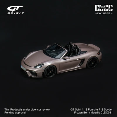 Modelo de carro GT Spirit 1:18 Porsche 718 Spyder (Frozen Berry metálico) resina - Imagem 1 de 2