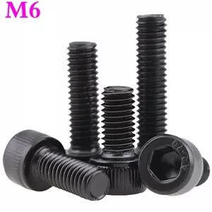 Bulloni tappo testa a brugola esagonale M6 x 1,0 nero 304 acciaio inox DIN912 - Foto 1 di 11