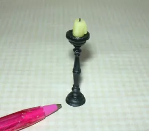 Miniature Medieval Dripping Candle on Stand, TALL: DOLLHOUSE Halloween 1:12 - Picture 1 of 1