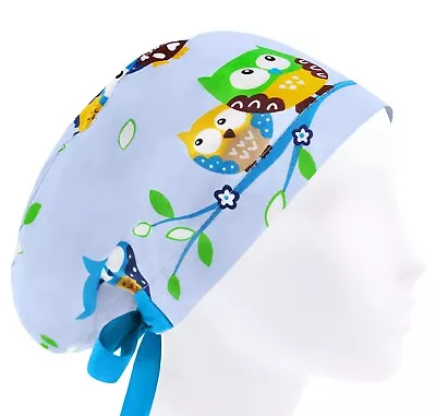 Scrub hat, scrub cap, surgery caps, surgical hats owl, medical hat, nurse cap - Image 1 of 3