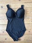 Resort Black Underwired And Padded Swimming Costume. Inside Bra Strap. Size 36F.