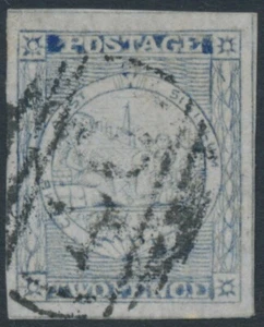 AUSTRALIA / NSW - 1851 2d dull blue Sydney Views, plate V, used – SG # 37 - Picture 1 of 2