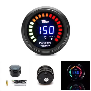 2" 52MM Colorful LED Digital Voltmeter Water Temp Temperature Gauge Meter Auto - Picture 1 of 7