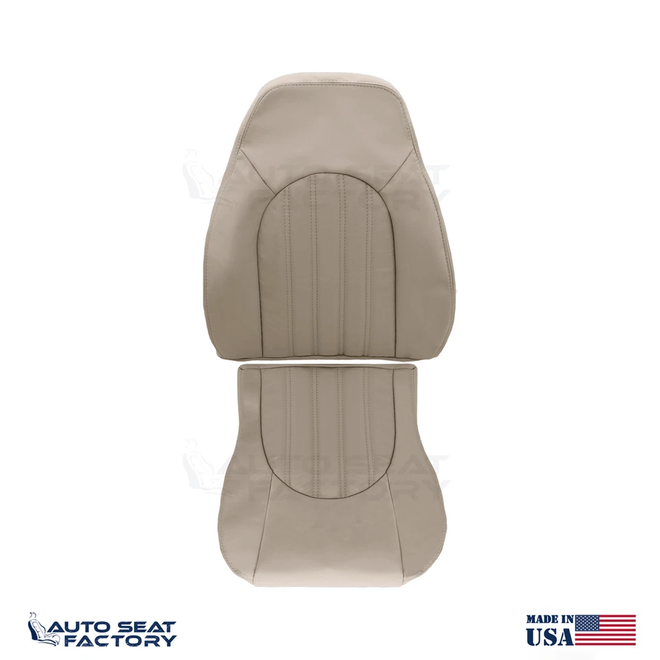 2001 - 2005 Fits Jaguar XK8 RIGHT Top & Bottom AGD Oatmeal Leather Seat Covers - Image 1 of 4